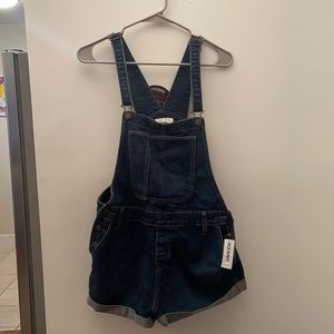 Old navy overall shorts darkwash